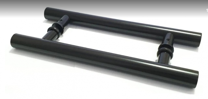 Puxador de Alúminio  H para Porta de Vidro 300 mm Entre Furo 200 mm